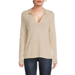 JM Laughlin Alyce Cashmere Sweater Size Medium Oatmeal New With Tags